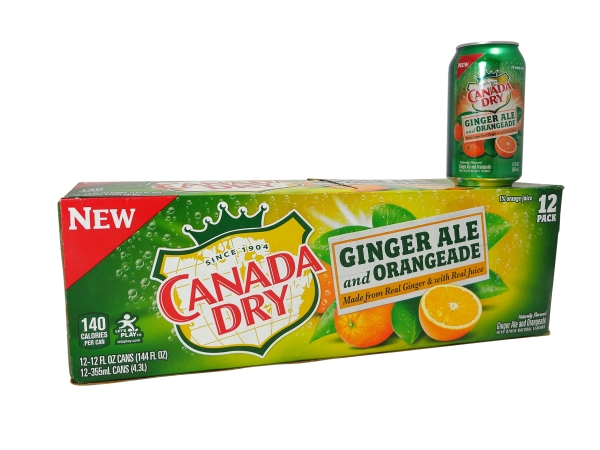 12 pack Canada Dry Ginger Ale Orangeade