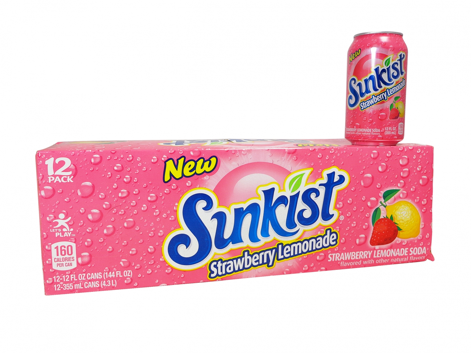 FRESH 12 Pk Sunkist Strawberry Lemonade - Soda Emporium