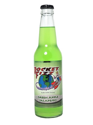 FRESH 12oz Rocket Fizz Green Apple Jalapeno soda