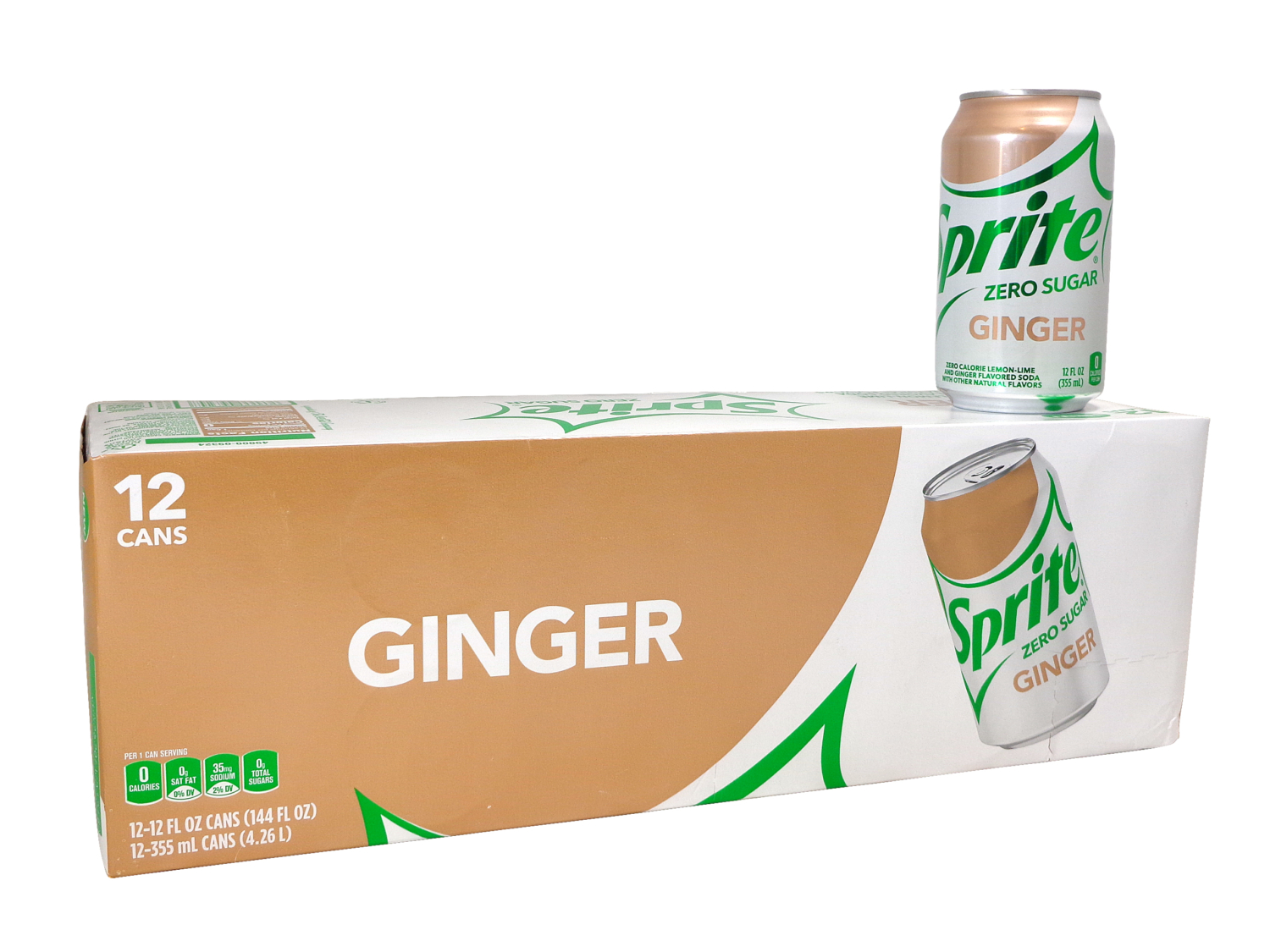 FRESH 12 Pk Sprite Ginger Zero Soda Emporium