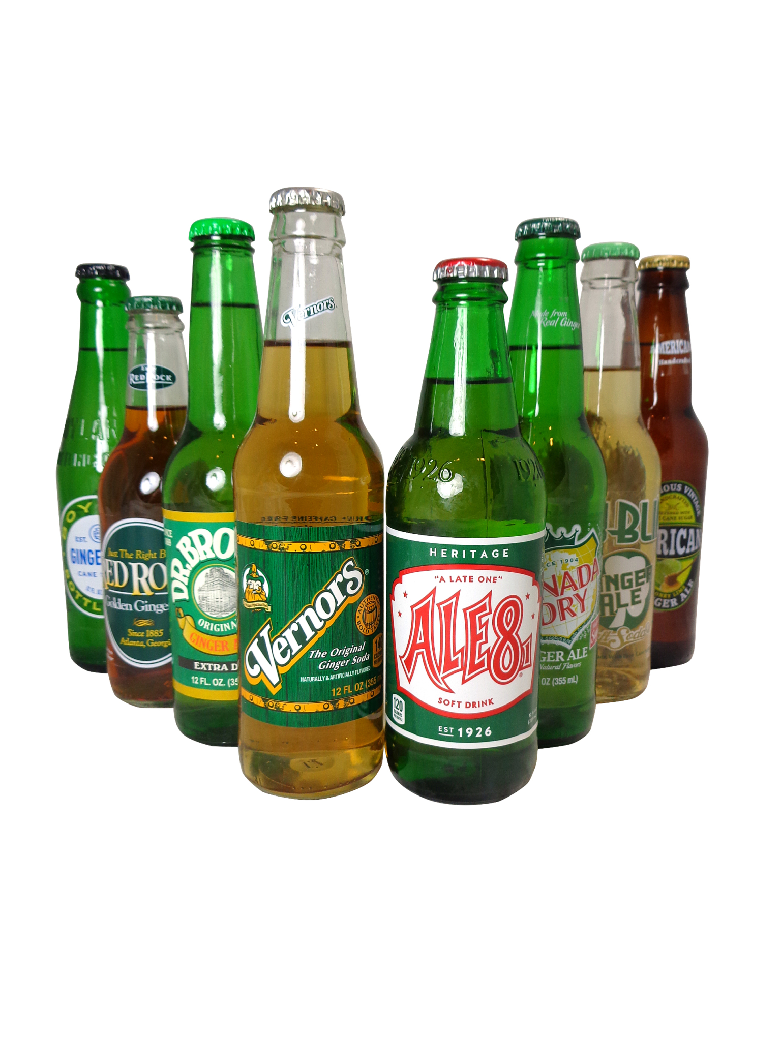 FRESH 12oz Greatest Ginger Ale Variety 8 Pack Soda Emporium