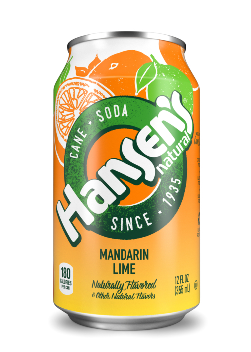 Fresh 6 Pk 12oz Hansen's Mandarin Lime Soda - Soda Emporium