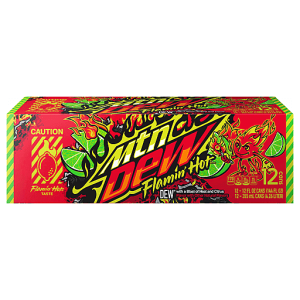 12 pack mountain dew flamin' hot
