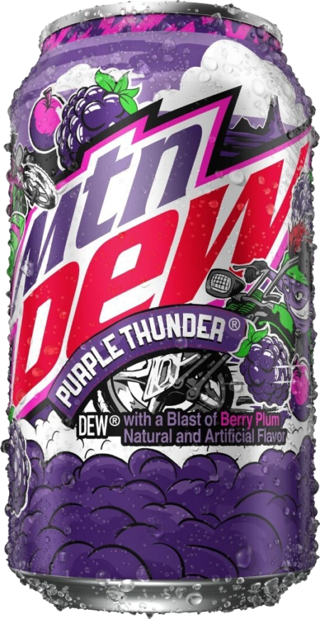 12oz can Mountain Dew Purple Thunder