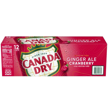 12 pack Canada Dry Cranberry Ginger Ale