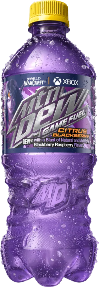 20oz Mountain Dew game fuel blackberry