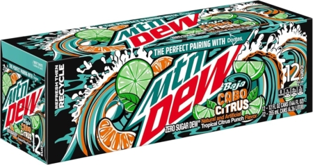 12 pack Mountain Dew Baja Cabo Citrus Zero