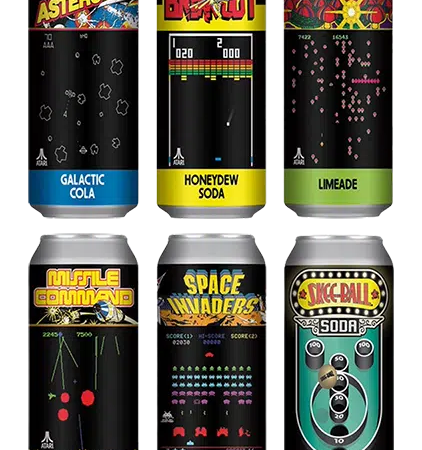 Rocket Fizz Atari Soda can Collector Set