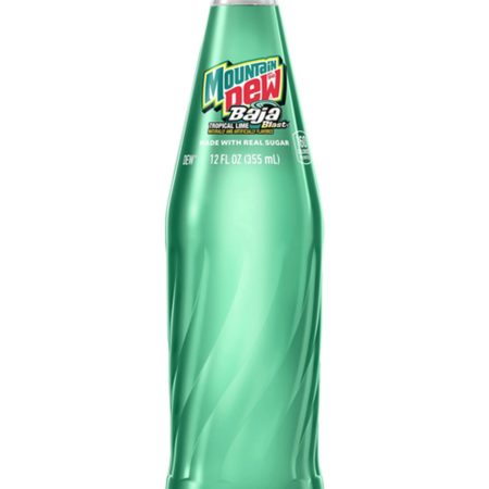 12oz Glass Mountain Dew Baja Blast