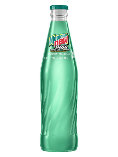 12oz Glass Mountain Dew Baja Blast
